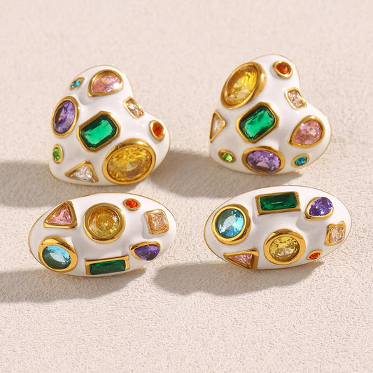 Colorful Geometric Zircon Earrings – Party Statement Jewelry - additional view 5