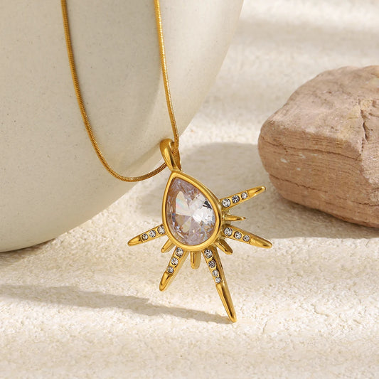 Starry Zircon Pendant Necklace