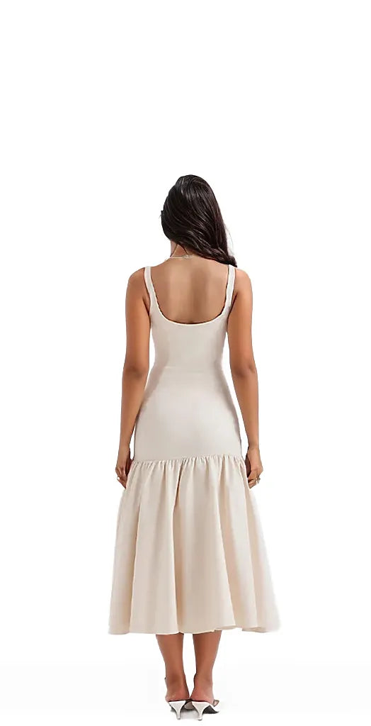 Front Off White Drop Waist Dress