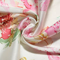 Fabric Details of Spaghetti Strap Maxi Dress with Pink Floral Prints