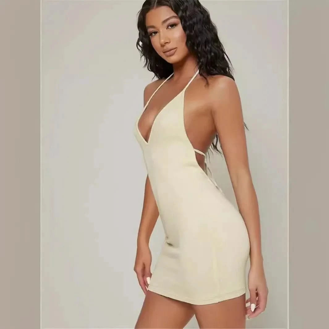 Chic Cross-Back Mini Dress - Summer Goddess