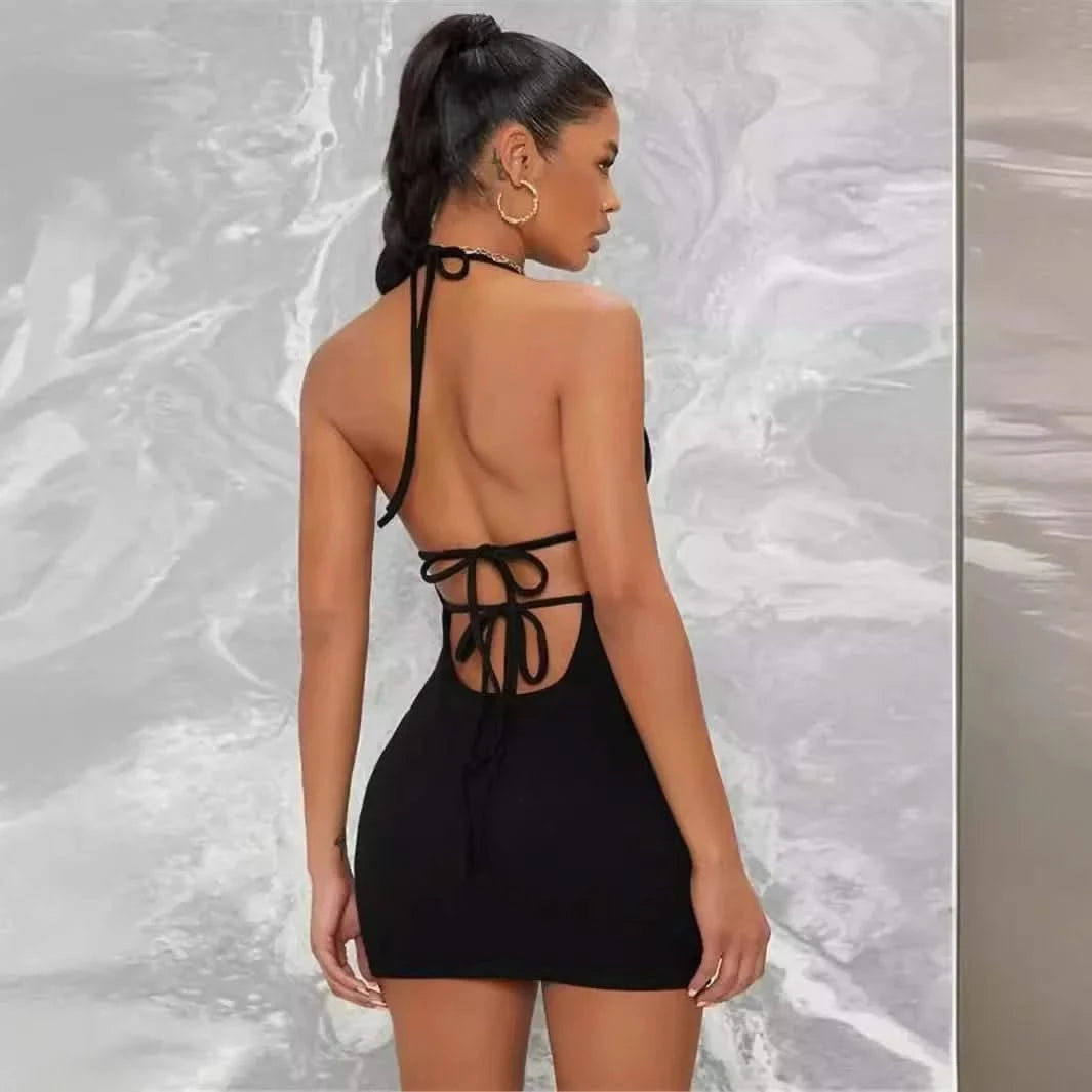Chic Cross-Back Mini Dress - Summer Goddess