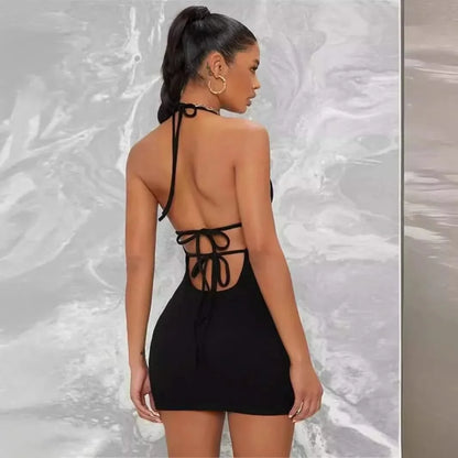 Chic Cross-Back Mini Dress - Summer Goddess