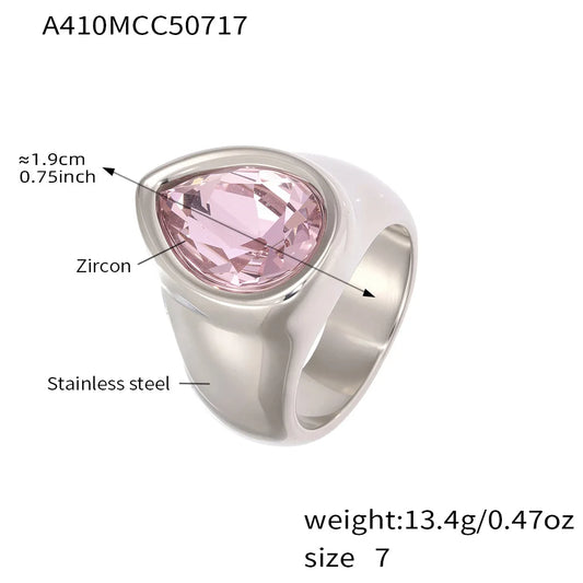 5A Zircon Water Drop Rings – Elegant Party Jewelry - model wearing new