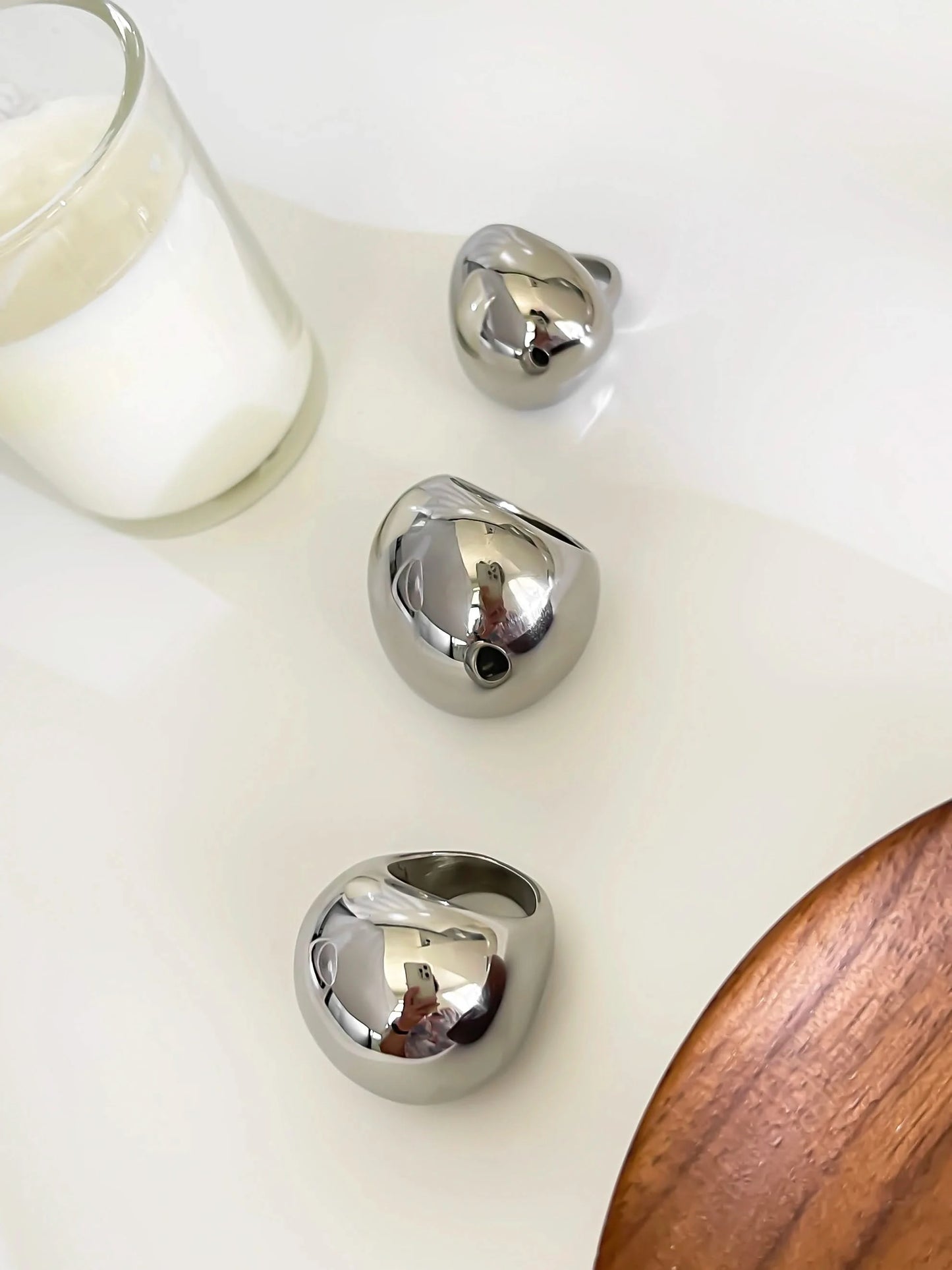 Anillos apilables con cúpula de plata: joyería elegante para mujer