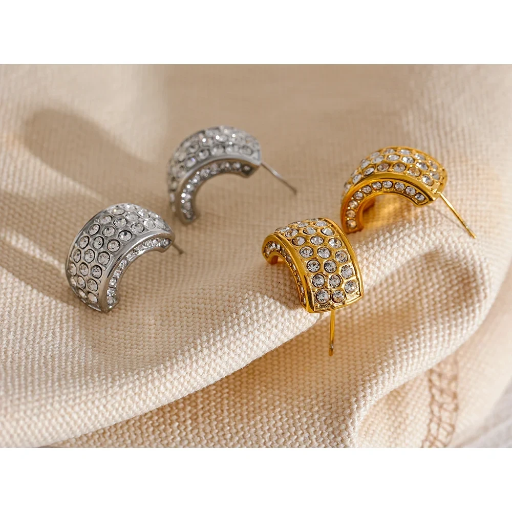 Gold and Silver Huggie Hoop Earrings