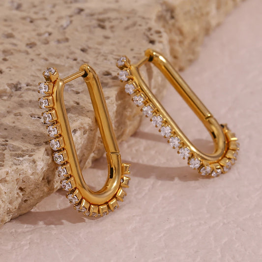 CZ Paved Hoop Earrings