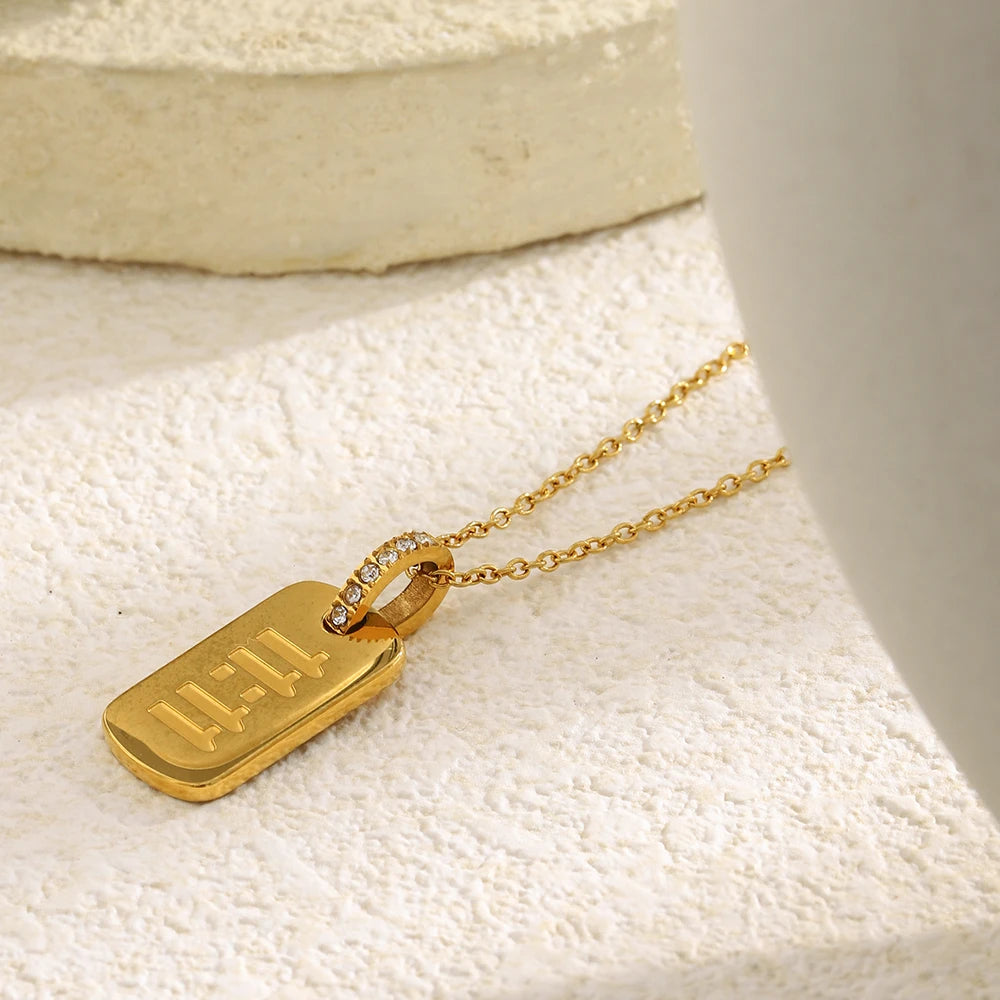 Mia Gold Zircon 11:11 Pendant Necklace