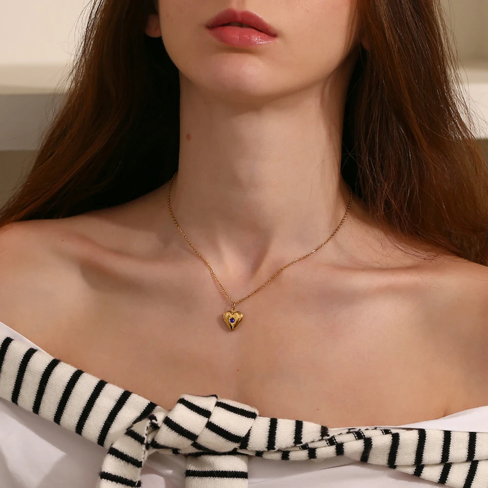 Heart Box Locket Necklace