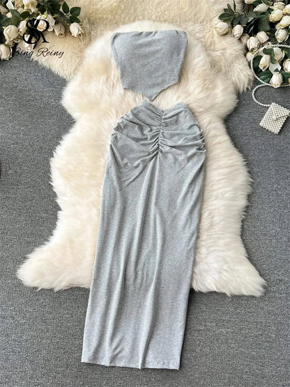 Conjunto playero sin tirantes – Brunch Chic y sexy