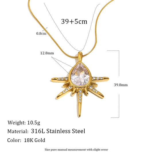 Starry Zircon Pendant Necklace