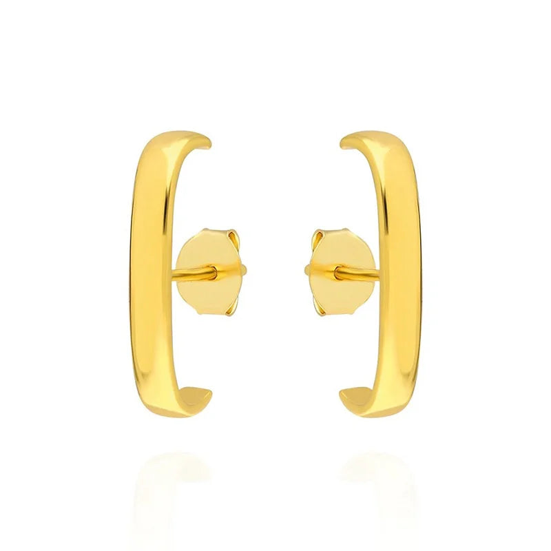 Gold silver color Stud Hoop Earrings for Women Cubic Zirconia Drop Earring Chain Circle earrings 20022 Jewelry