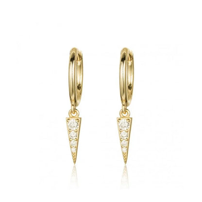 Gold silver color Stud Hoop Earrings for Women Cubic Zirconia Drop Earring Chain Circle earrings 20022 Jewelry
