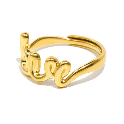 Ella Gold Love Ring Stainless Steel Wedding Band
