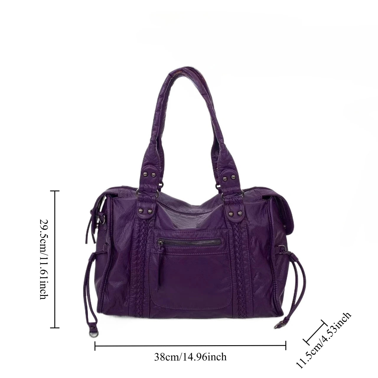 Purple Braided Crossbody Tote