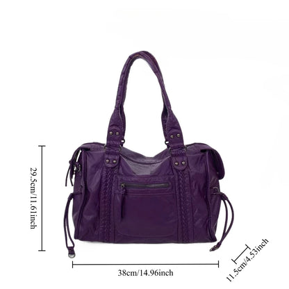 Purple Braided Crossbody Tote
