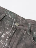 Close-up details of Camo Multi-Pockets Wide-Leg Pants
