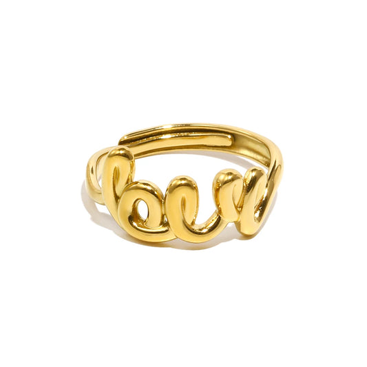 Ella Gold Love Ring Stainless Steel Wedding Band