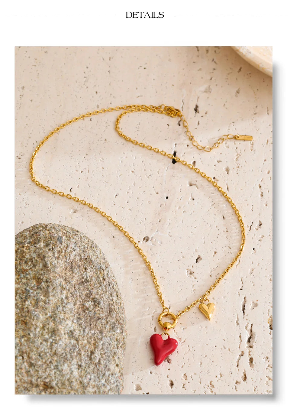Enamel Heart Drop Necklace product image 16 of 16