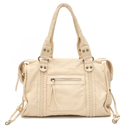 Washed PU Shoulder Tote Bag