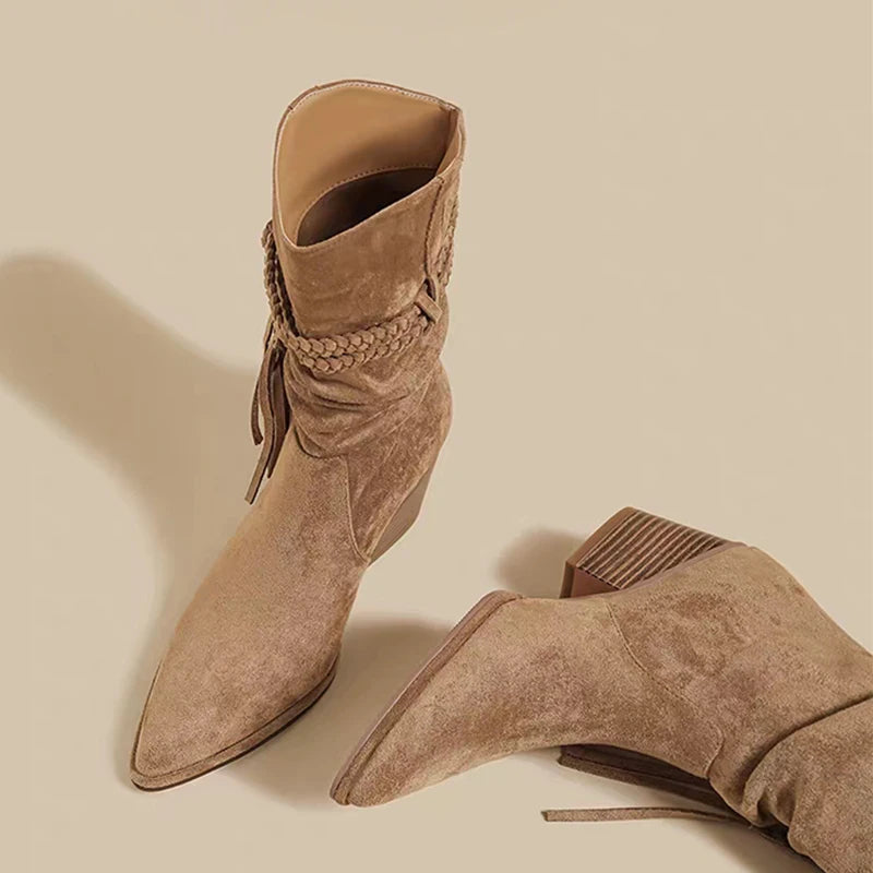 Ella Black Chunky Chelsea Boots