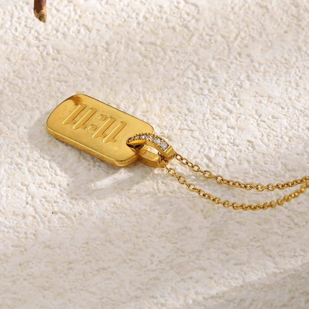 Mia Gold Zircon 11:11 Pendant Necklace