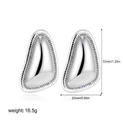 Irregular Trendy Gold Plated Triangle Stud Earrings