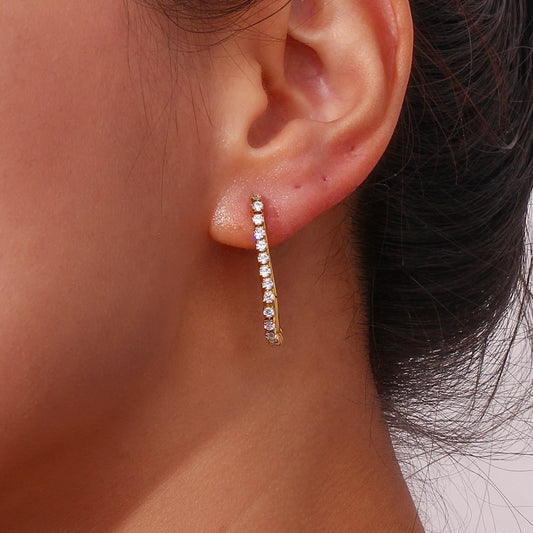 CZ Paved Hoop Earrings