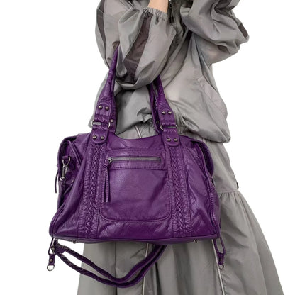 Purple Braided Crossbody Tote