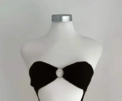 Sexy Strapless Cutout Maxi Dress