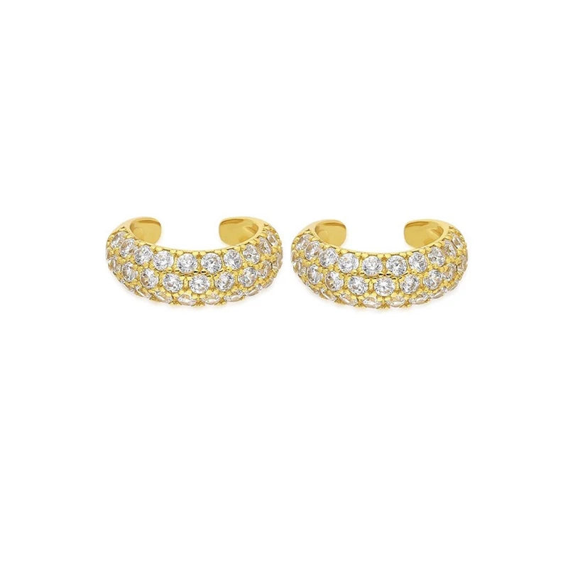 Gold silver color Stud Hoop Earrings for Women Cubic Zirconia Drop Earring Chain Circle earrings 20022 Jewelry