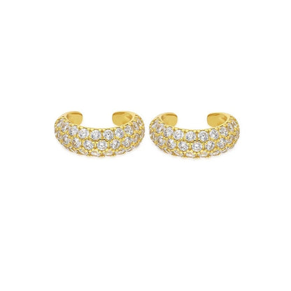 Gold silver color Stud Hoop Earrings for Women Cubic Zirconia Drop Earring Chain Circle earrings 20022 Jewelry