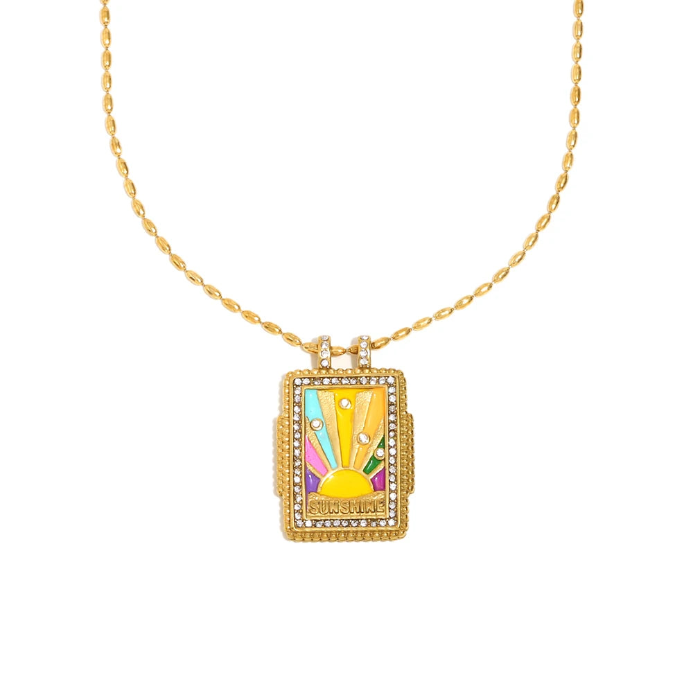 SUNSHINE Square Zircon Pendant Necklace