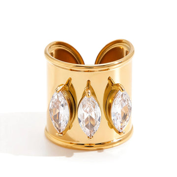 Marquise Crystal Open Ring