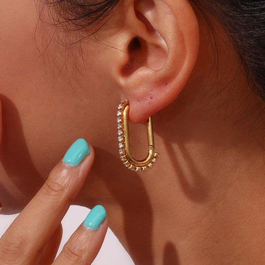 CZ Paved Hoop Earrings