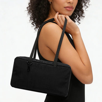 Lightweight Bowler Bag Women Shoulder Purse Black