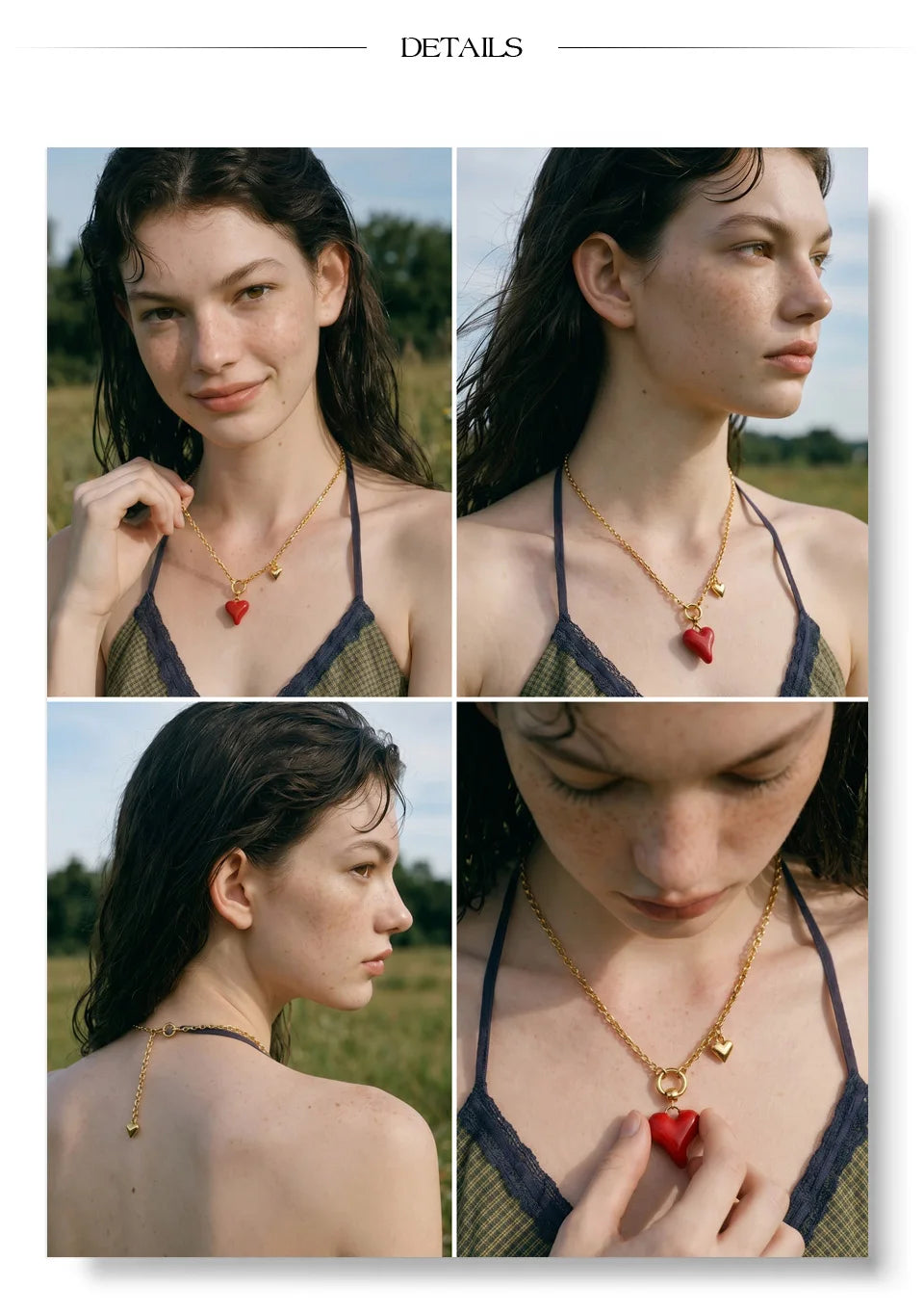 Enamel Heart Drop Necklace product image 13 of 16