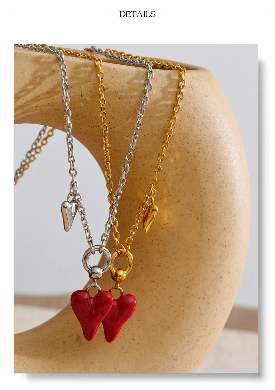 Enamel Heart Drop Necklace product image 15 of 16