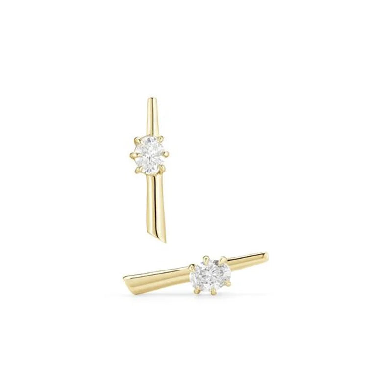 Gold silver color Stud Hoop Earrings for Women Cubic Zirconia Drop Earring Chain Circle earrings 20022 Jewelry