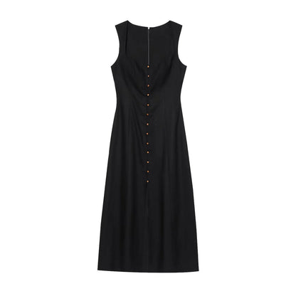Vestido midi de escote cuadrado: un básico elegante para el verano