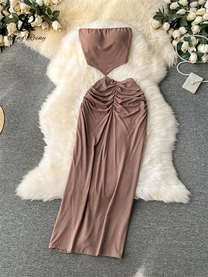Conjunto playero sin tirantes – Brunch Chic y sexy