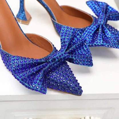 Rhinestone Bow Slippers - Sparkling Comfort and Style