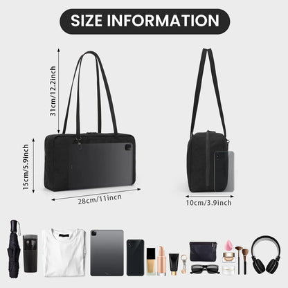 Lightweight Bowler Bag Women Shoulder Purse Black