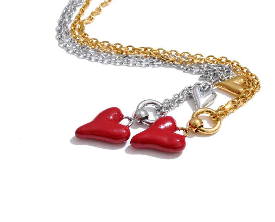 Enamel Heart Drop Necklace product image 9 of 16
