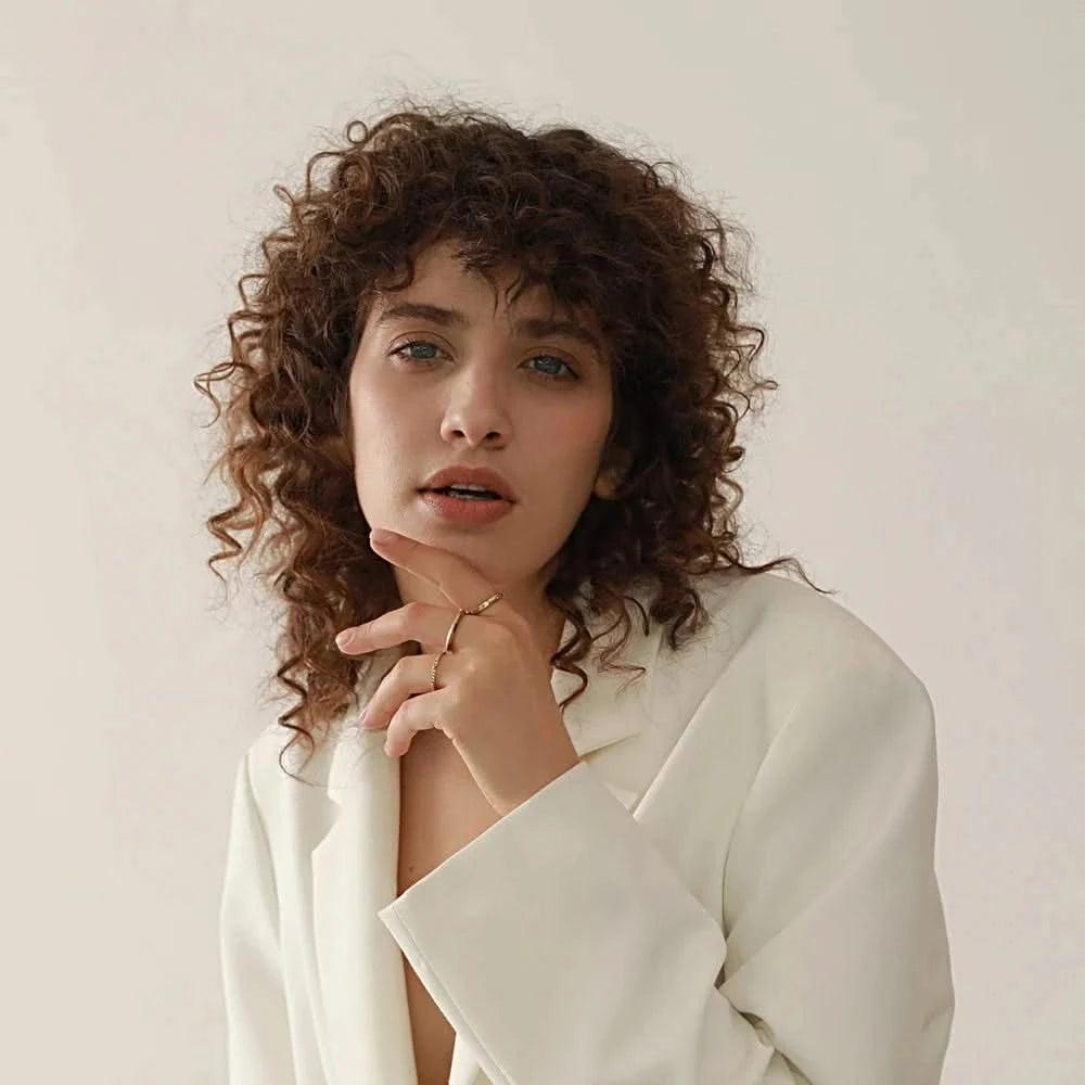Sample wearing her Gold Stacking Rings