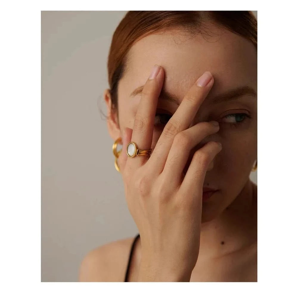 Sample wearing of Mother of Pearl Ring