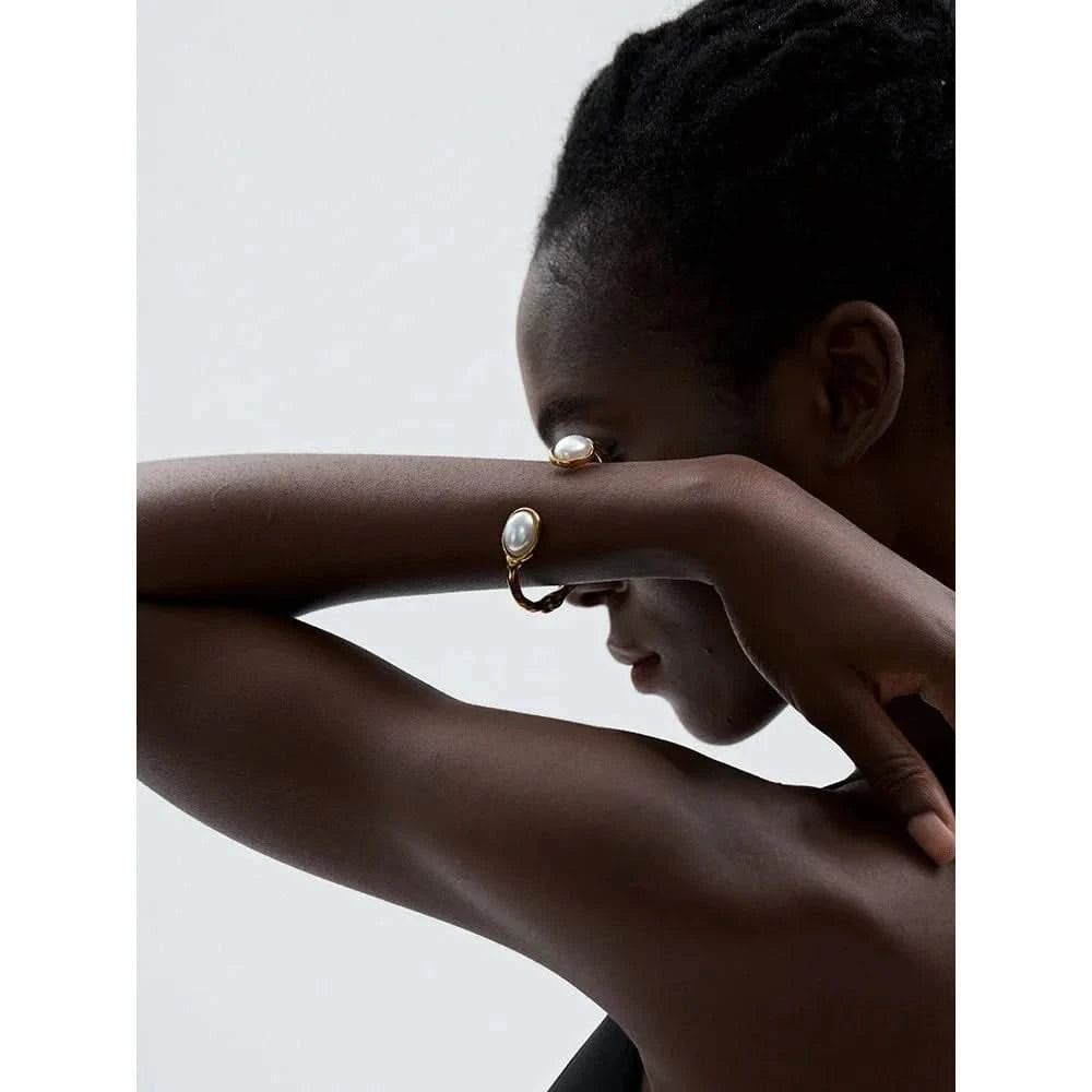 Sample wearing of Pearl Cuff Bracelet