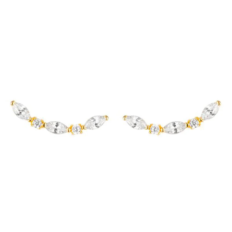 Gold silver color Stud Hoop Earrings for Women Cubic Zirconia Drop Earring Chain Circle earrings 20022 Jewelry