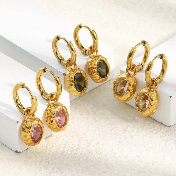 Gold Color Hoop Earring Skeleton Stainless Steel