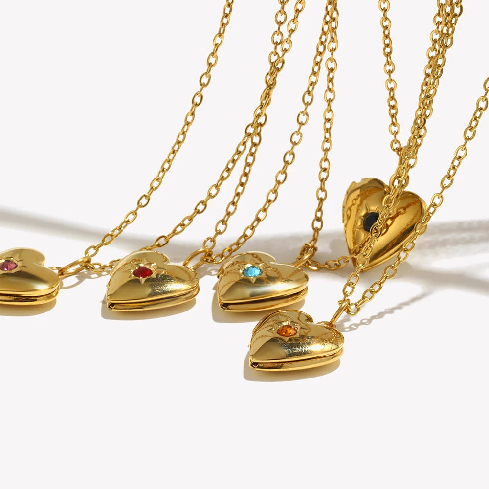 Heart Box Locket Necklace